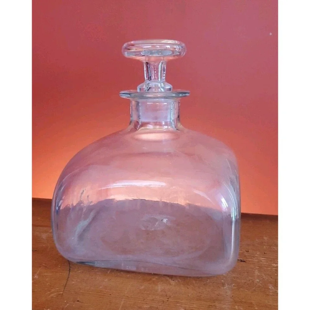Blenko Williamsburg C6 W Glass Bottle Hand-blown Ship Decanter With Stopper Euc